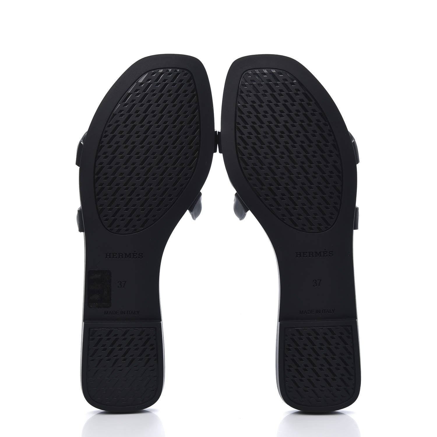 Hermes Rubber Aloha Sandals 37 Black 5 of 9