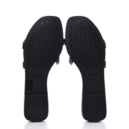 Hermes Rubber Aloha Sandals 37 Black 5 of 9