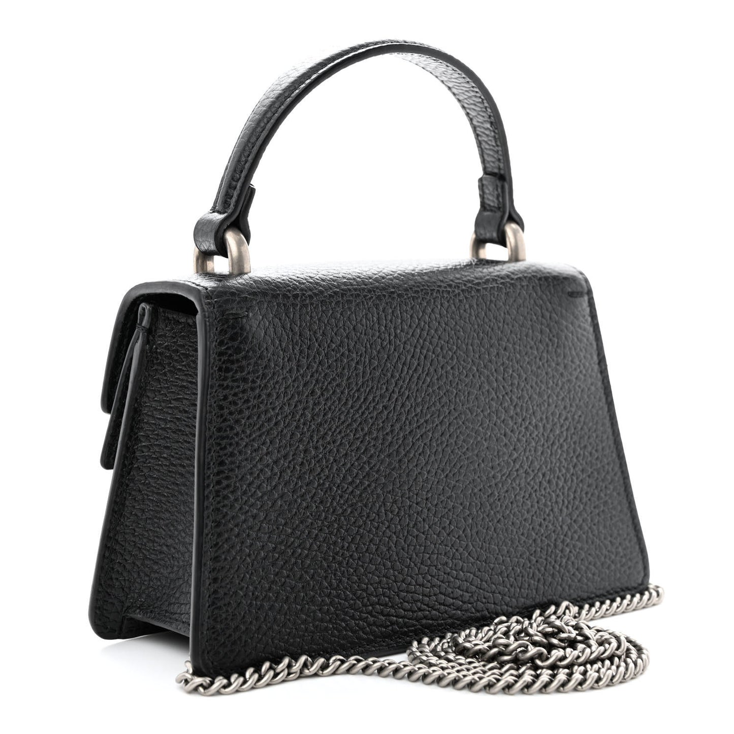Dollar Calfskin Crystal Mini Dionysus Top Handle Bag Black Crystal