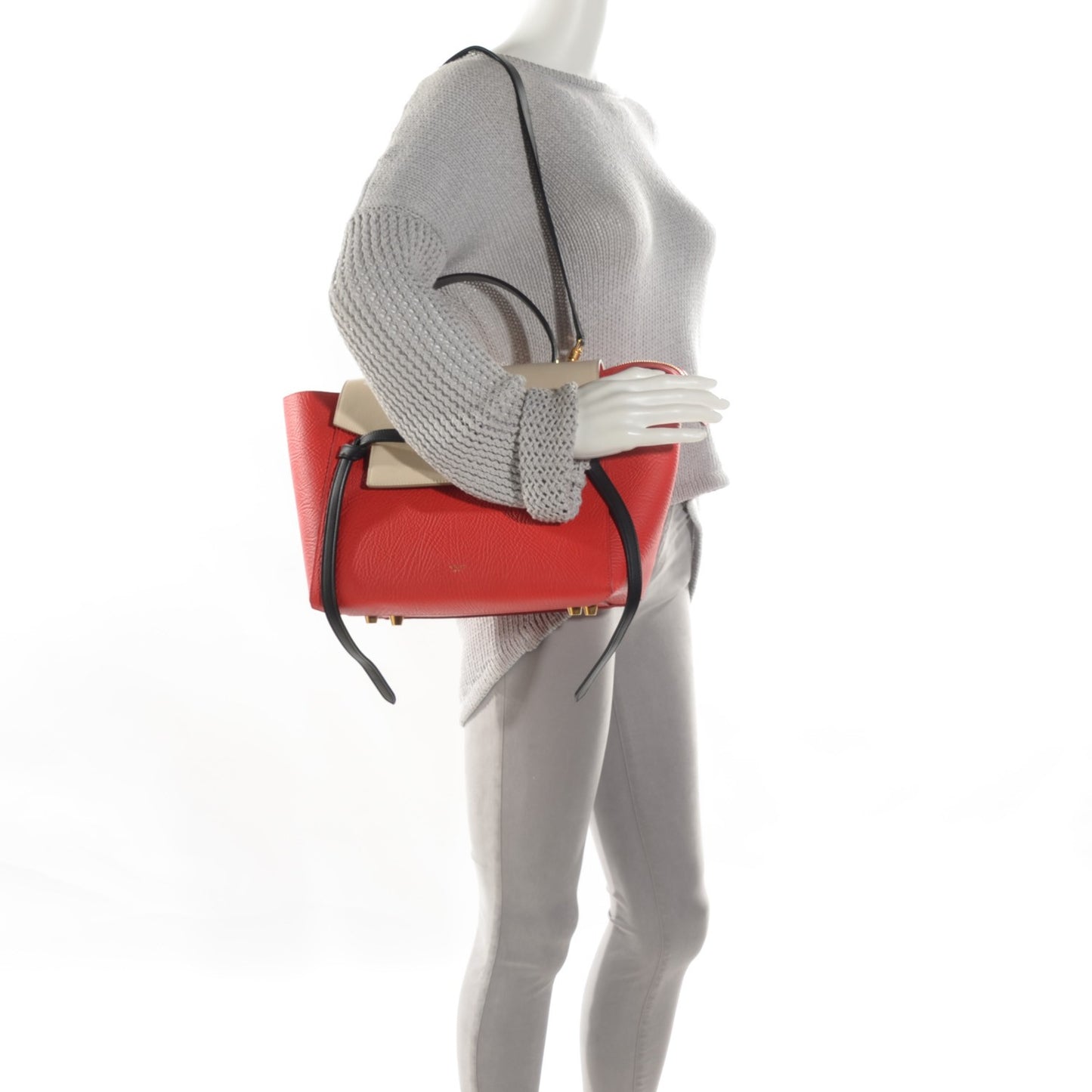 Grained Calfskin Small Belt Bag Vermillion
