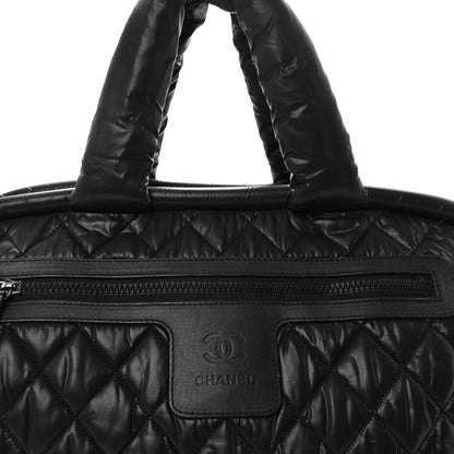 Chanel Nylon Quilted Medium Coco Cocoon Tote Black 7 of 9