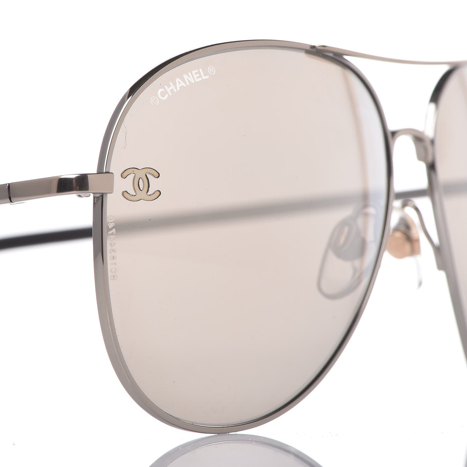 Chanel Metal Aviator CC Sunglasses 4189-T-Q Silver 7 of 8