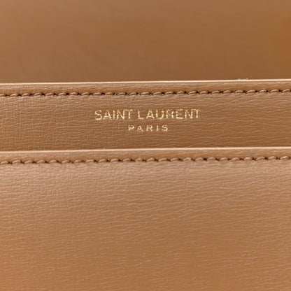 Saint Laurent Smooth Calfskin Medium Monogram Sunset Satchel Natural Tan 9 of 11