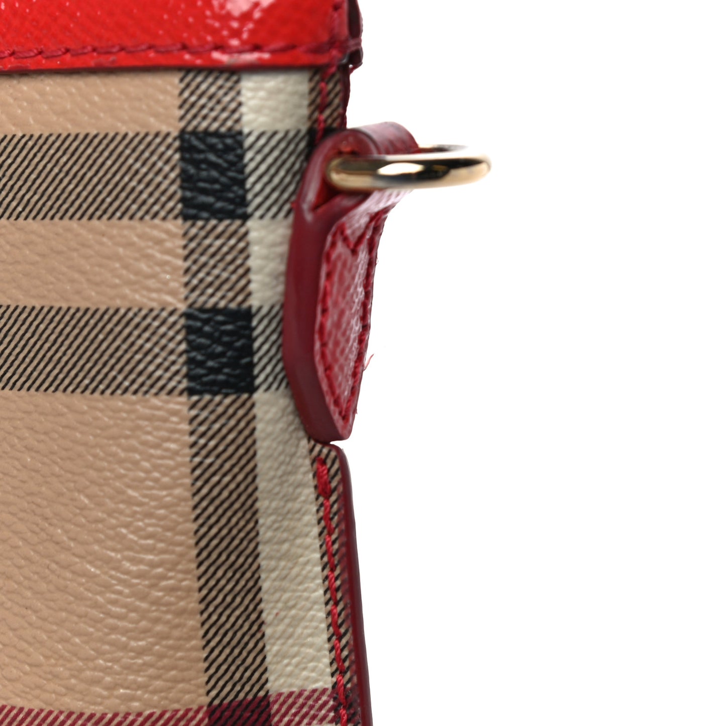 Haymarket Check Small Peyton Crossbody Clutch Bag Coral Red
