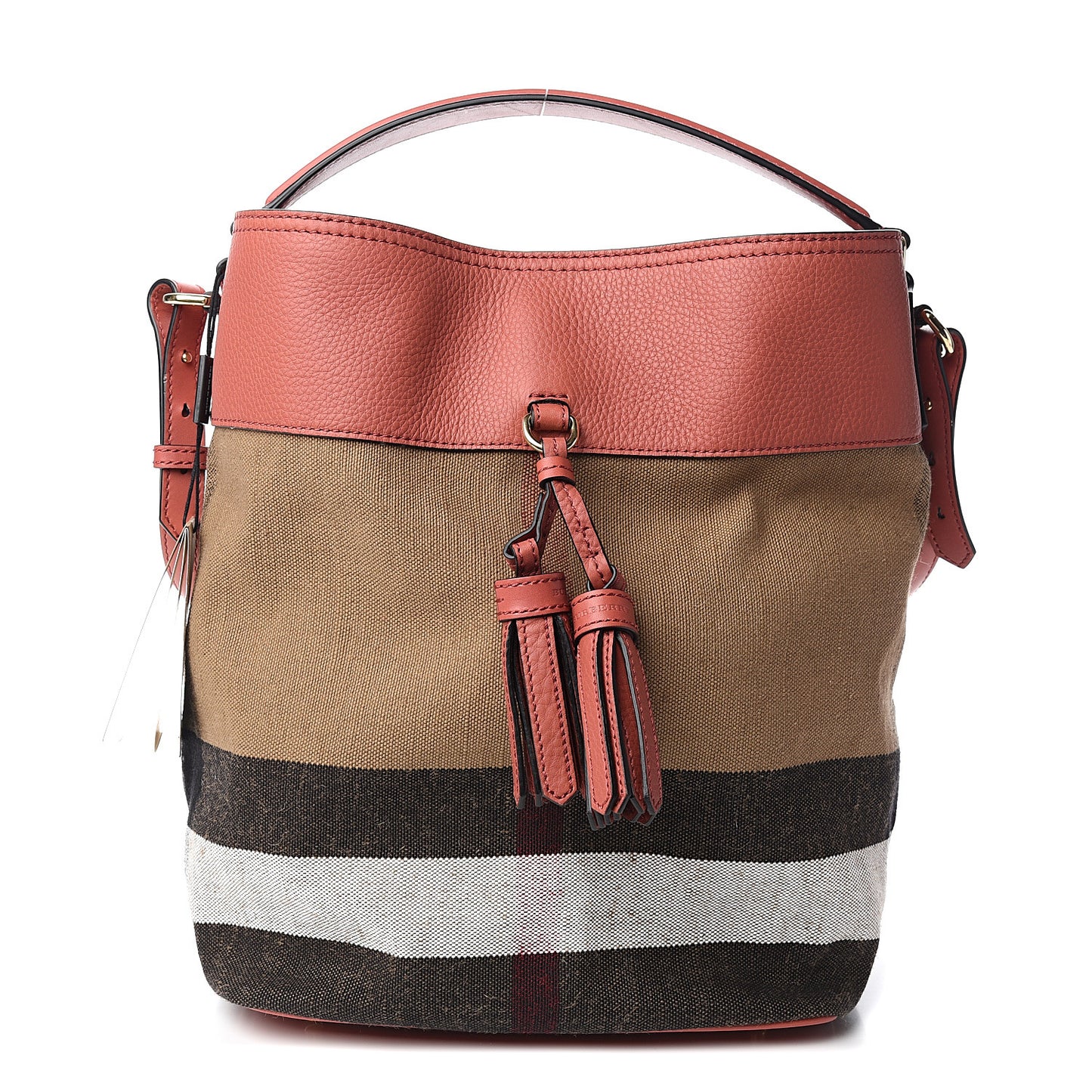 Canvas Mega Check Medium Ashby Tassel Hobo Cinnamon Red