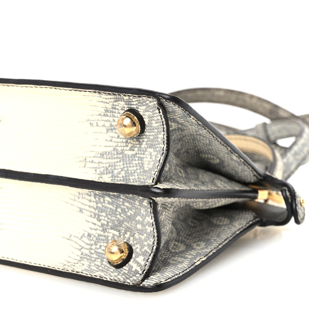 Fendi Lizard Togo Lucido Petite Peekaboo I SEE U Satchel Roccia 12 of 12