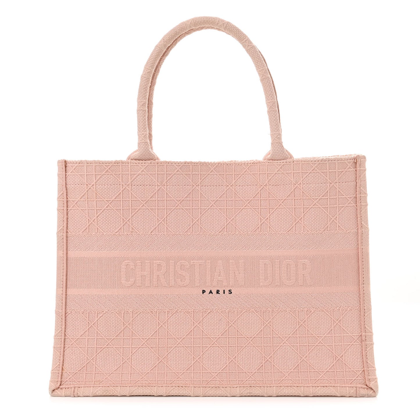 Canvas Embroidered Cannage Medium Book Tote Bois de Rose