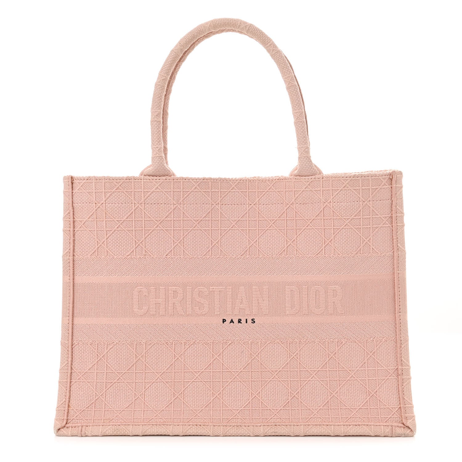 Christian Dior Canvas Embroidered Cannage Medium Book Tote Bois de Rose 1 of 13