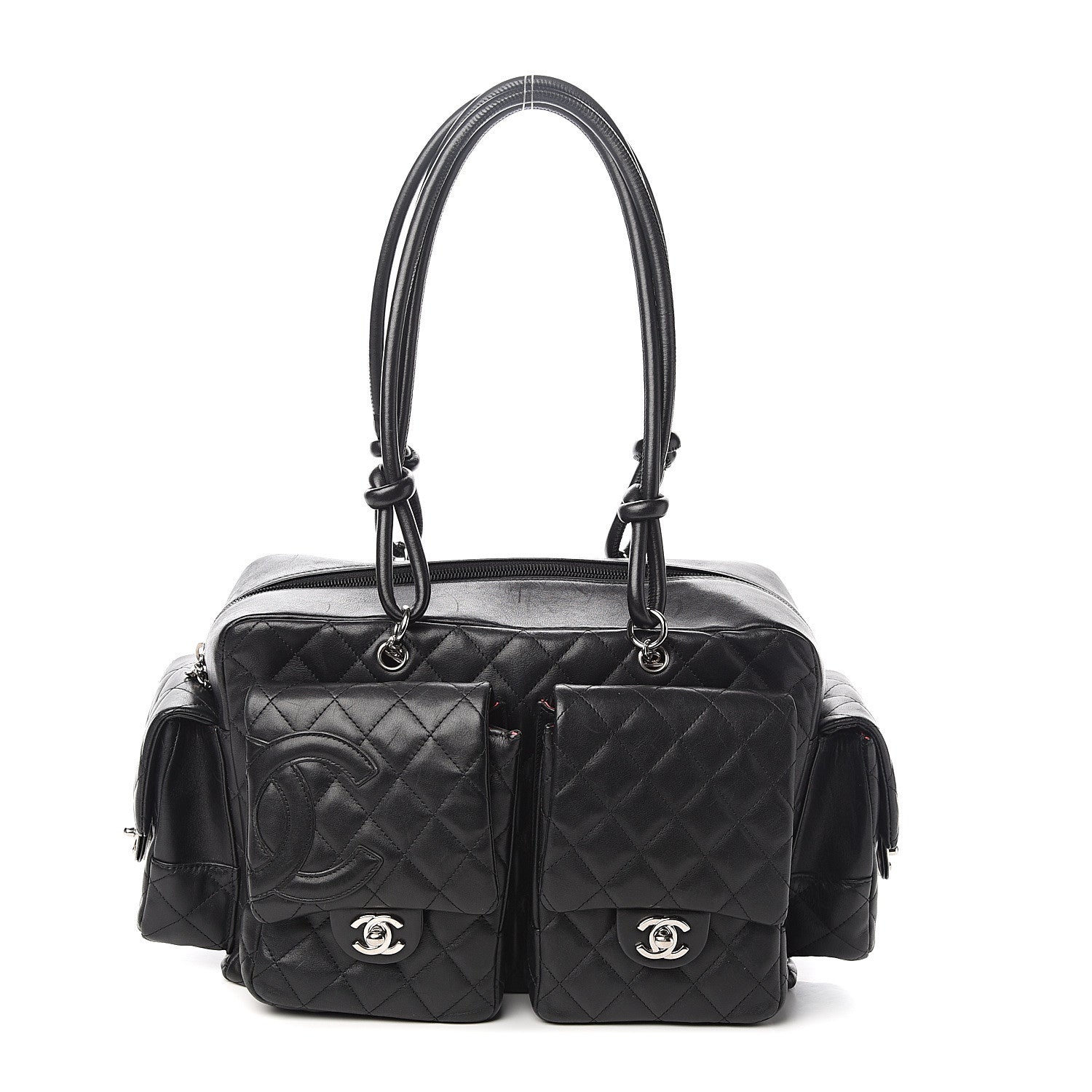 Chanel Calfskin Quilted Large Cambon Multipocket Reporter Black 1 of 13