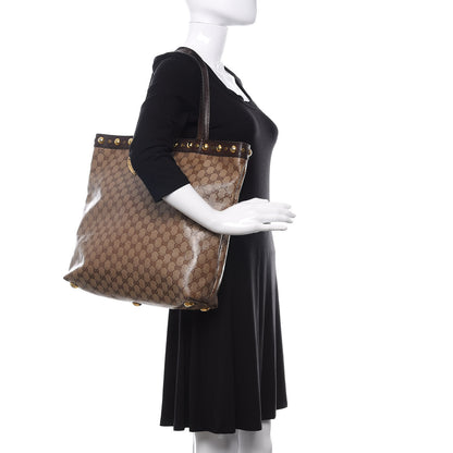 Gucci Crystal Monogram Large Babouska Vertical Shopping Tote Dark Brown 2 of 15