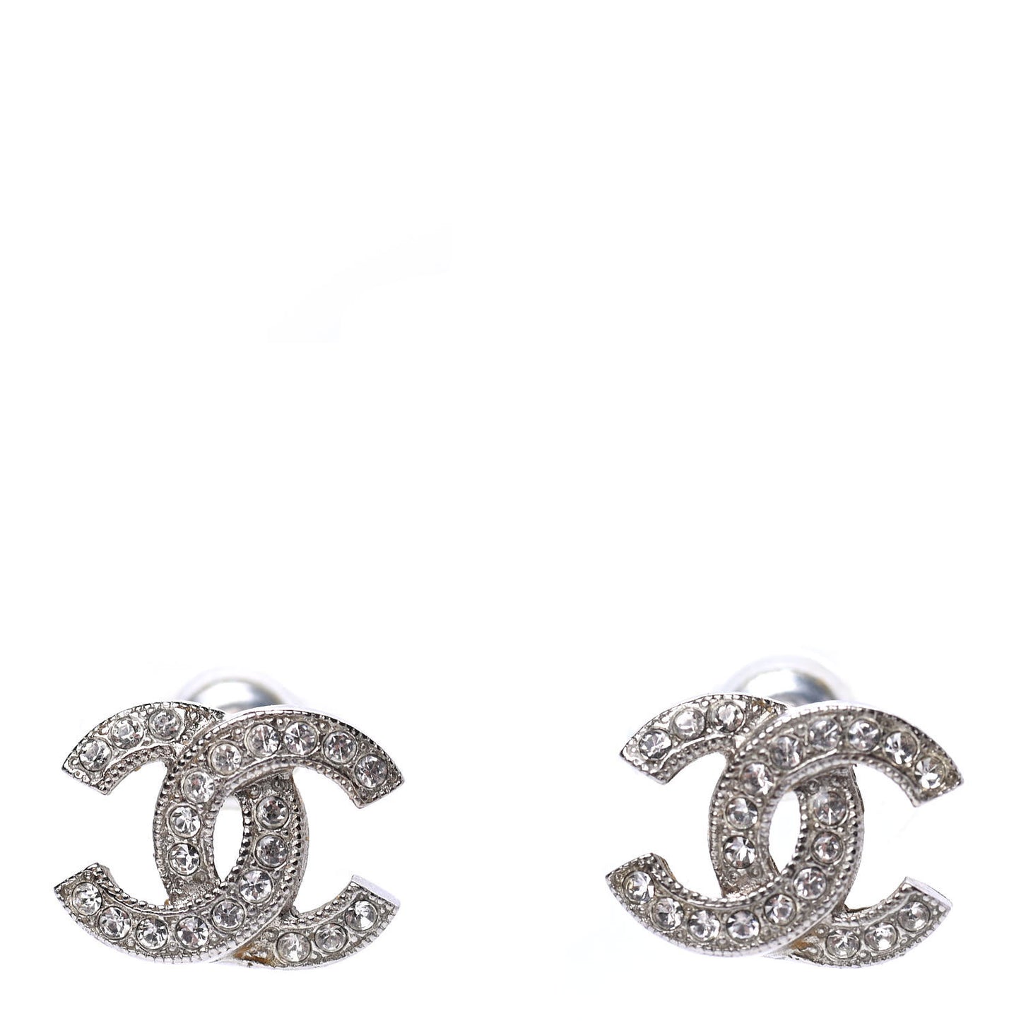 Crystal CC Earrings Silver
