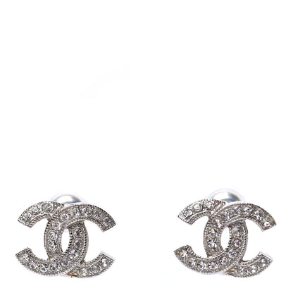 Chanel Crystal CC Earrings Silver 1 of 4