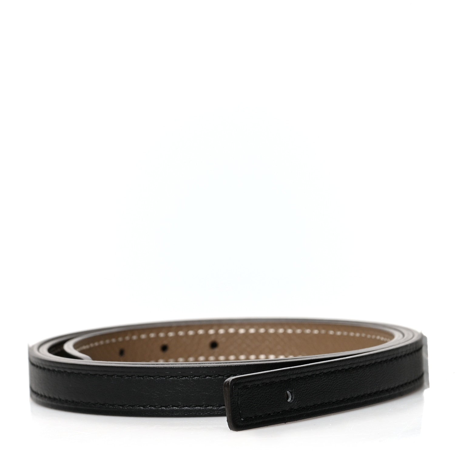 Hermes Swift Epsom 13mm Belt Strap 85 Black Etoupe 1 of 5