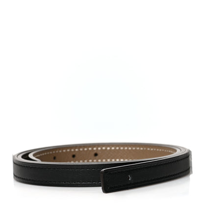 Hermes Swift Epsom 13mm Belt Strap 85 Black Etoupe 1 of 5