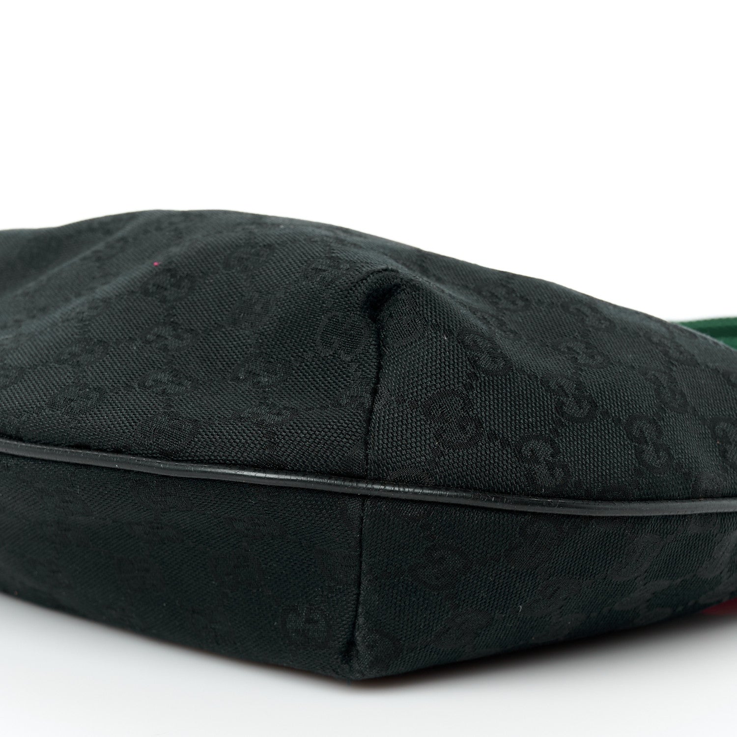 Gucci Monogram Web Medium Half Moon Hobo Black 11 of 11