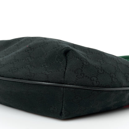 Gucci Monogram Web Medium Half Moon Hobo Black 11 of 11