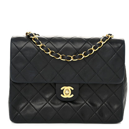 Chanel Lambskin Quilted Mini Square Flap Bag Black 1 of 14