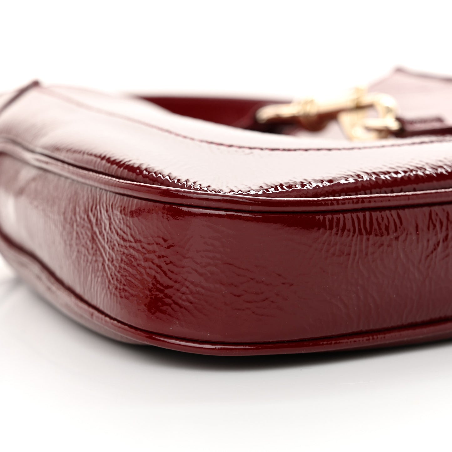 Patent Calfskin Small Jackie Shoulder Bag Rosso