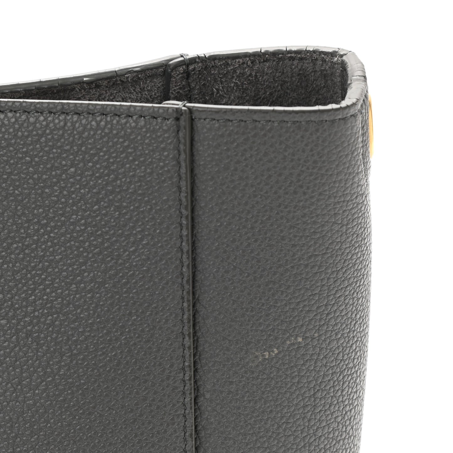 Soft Grained Calfskin Small Sangle Bucket Bag Grey