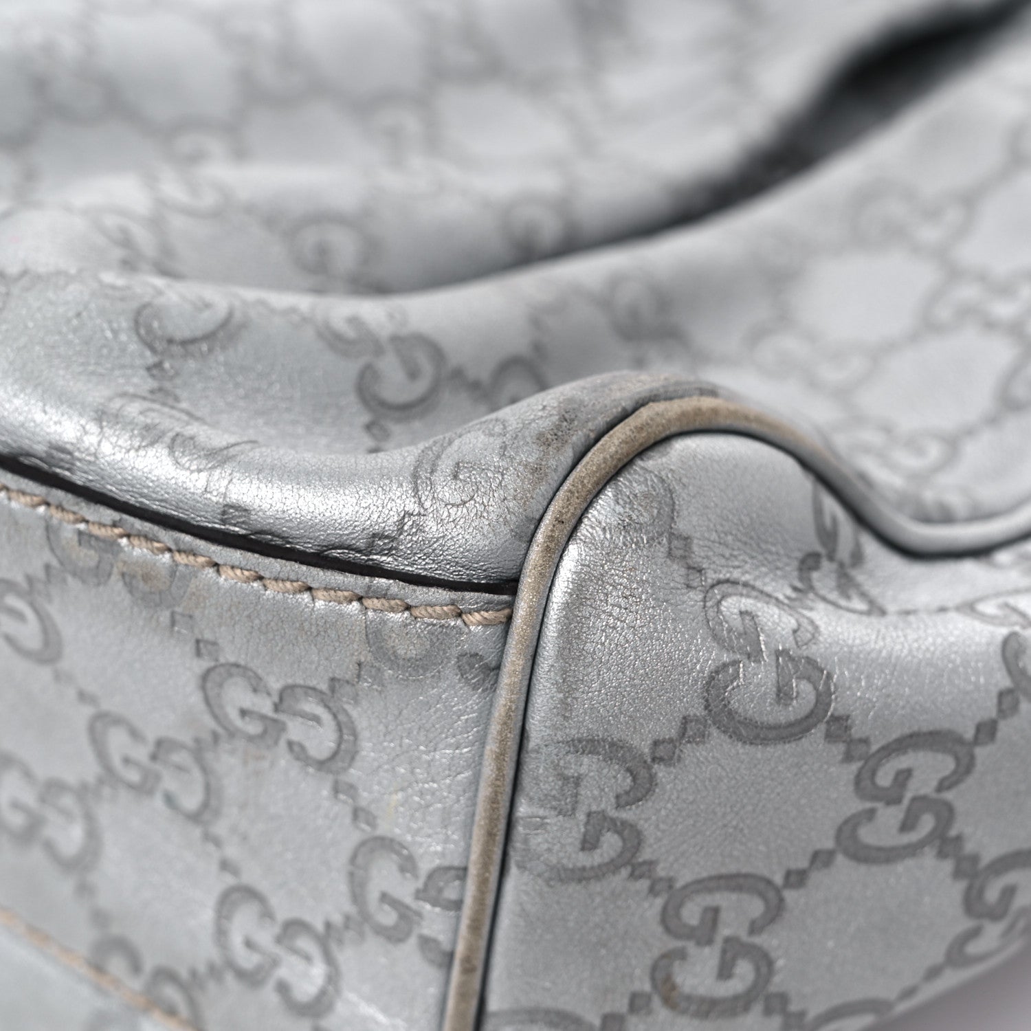 Gucci Metallic Guccissima Medium Sukey Tote Silver 11 of 25