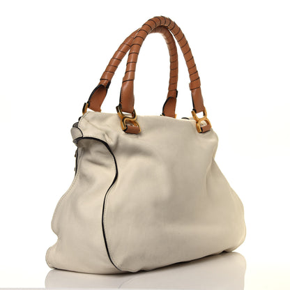 Chloe Calfskin Perforated Marcie Animation Satchel Porcelain 2 of 5