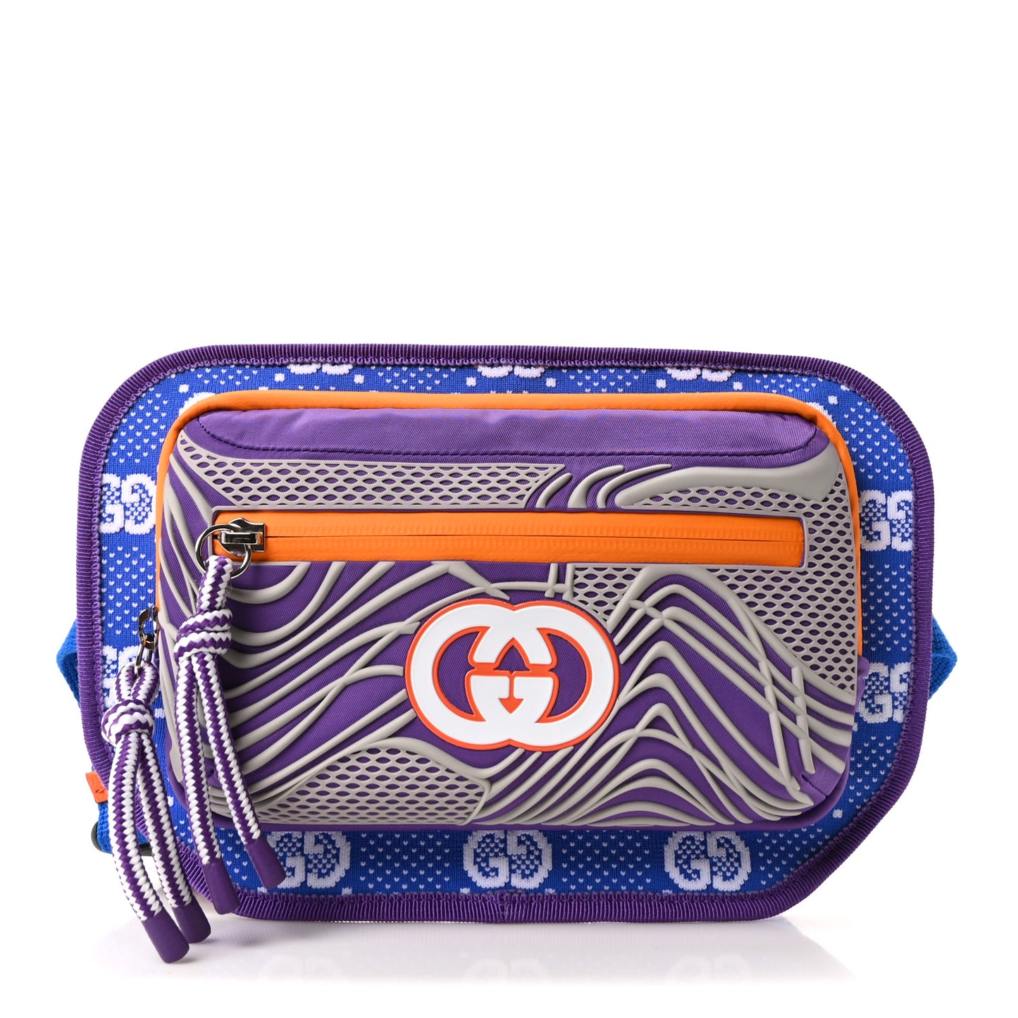 Jersey GG Monogram All Over Sporty Belt Bag Grey White Multicolor