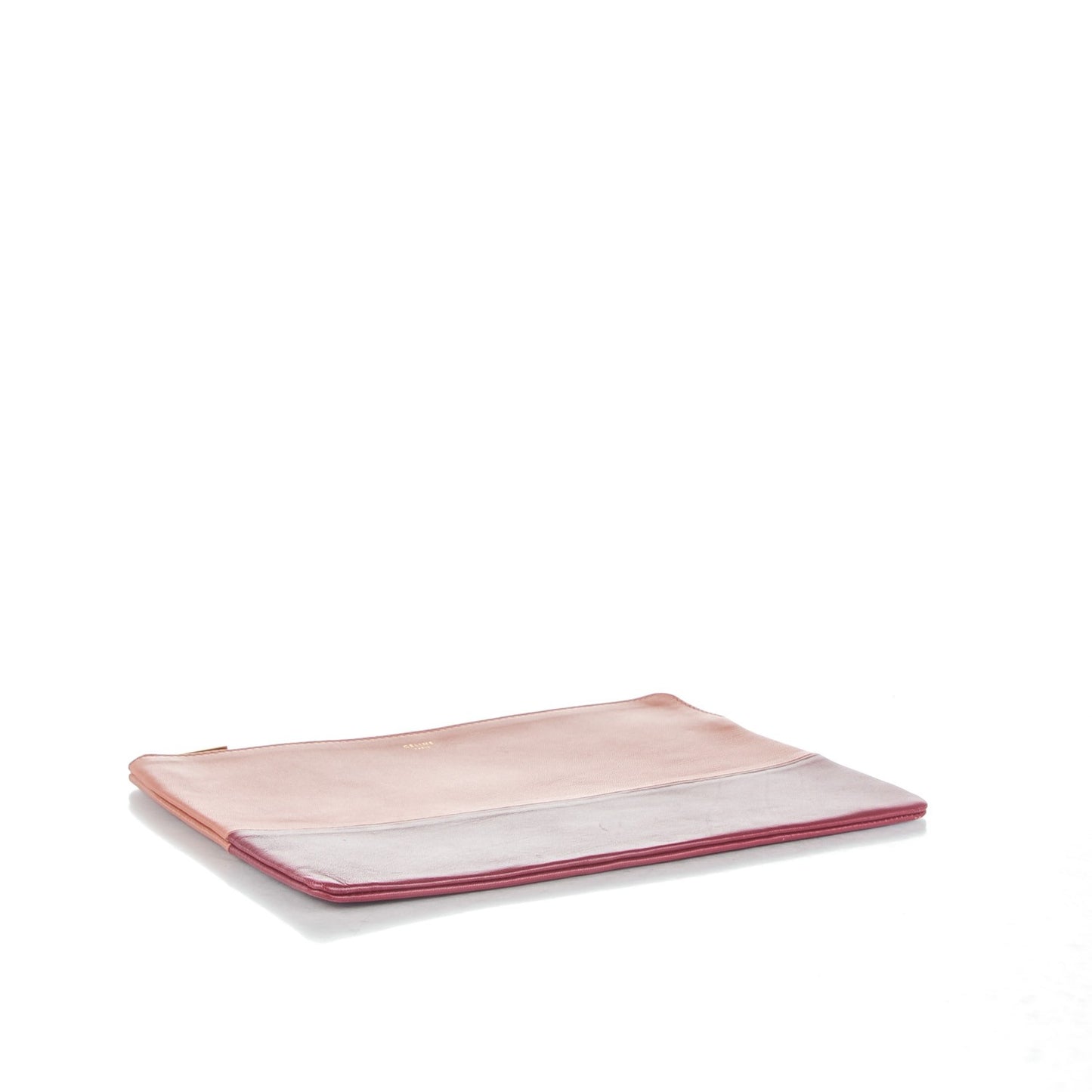 Lambskin Bi-Color Solo Clutch Pouch Peach