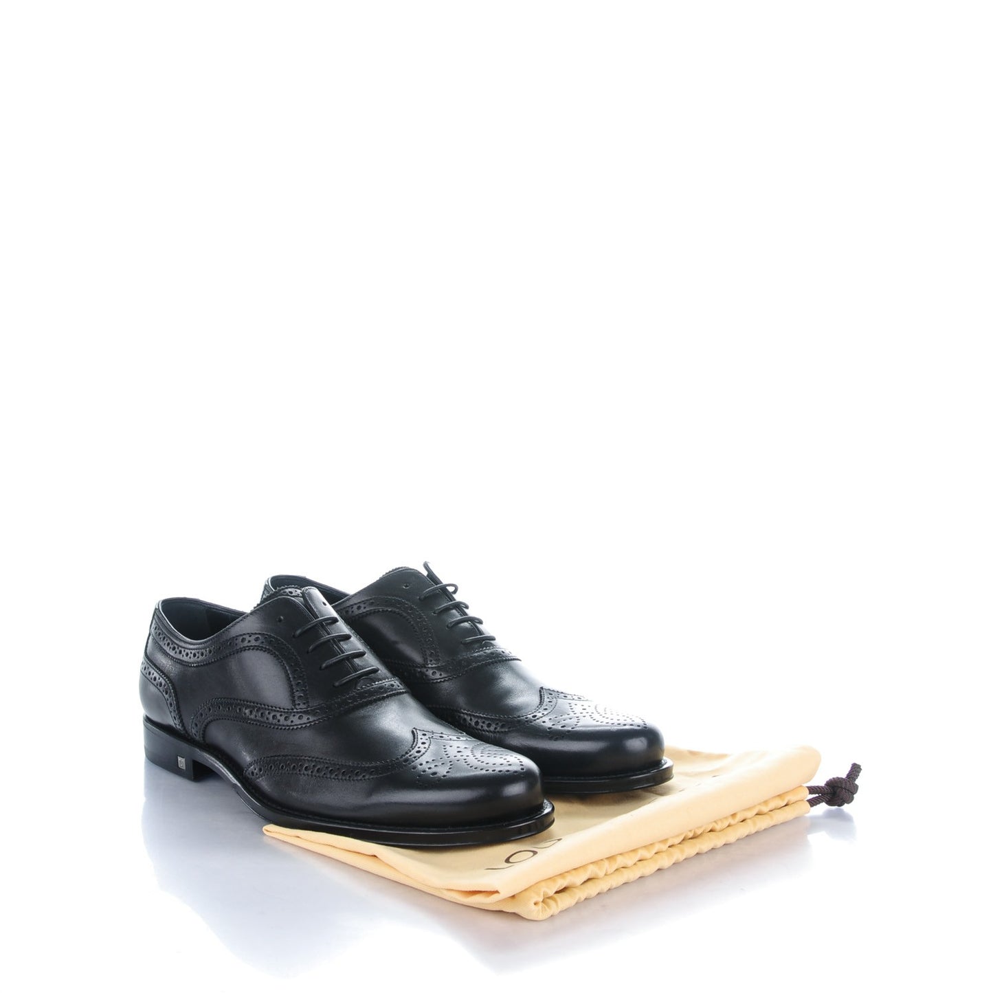 Calfskin Mens Wingtip Oxfords 6.5 Black