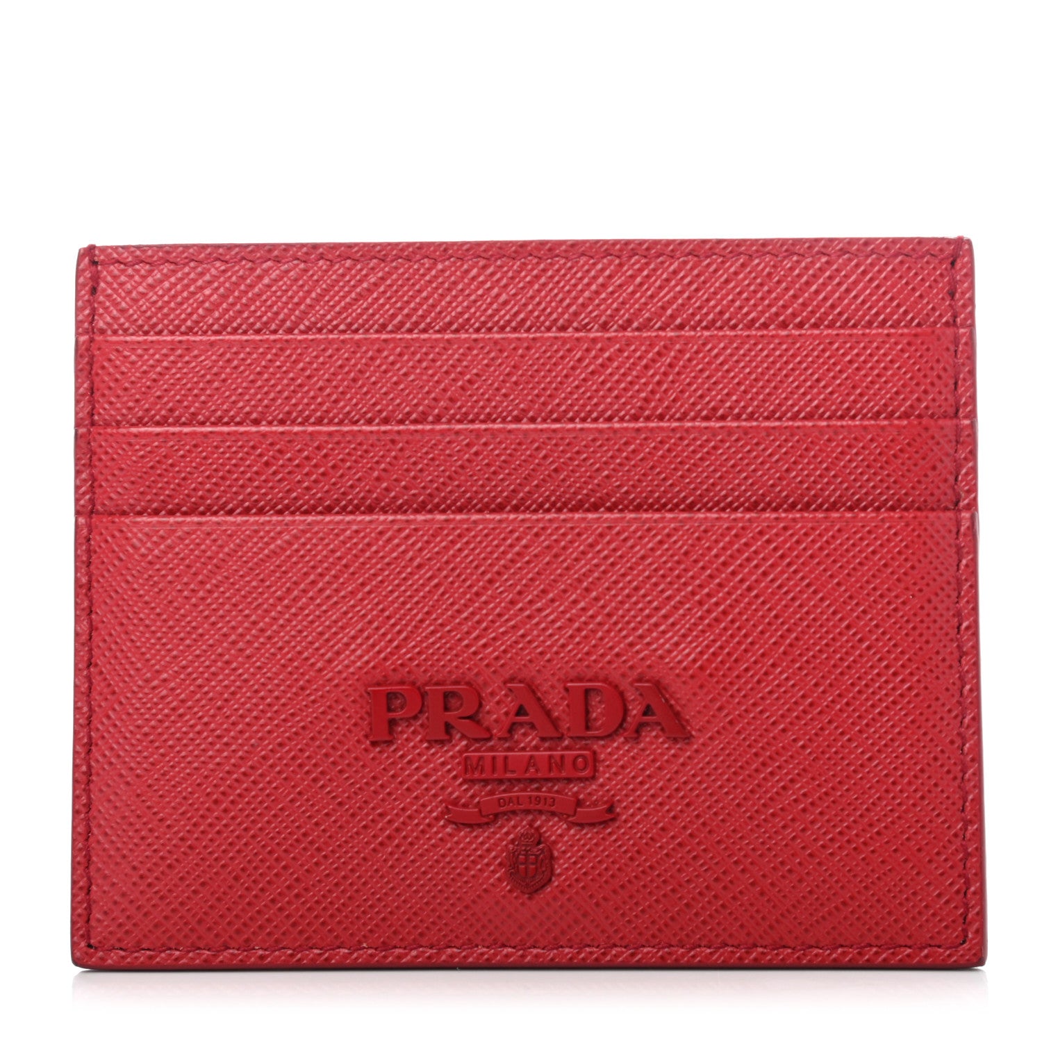 Prada Saffiano Shine Monochrome Card Holder Fuoco 1 of 4