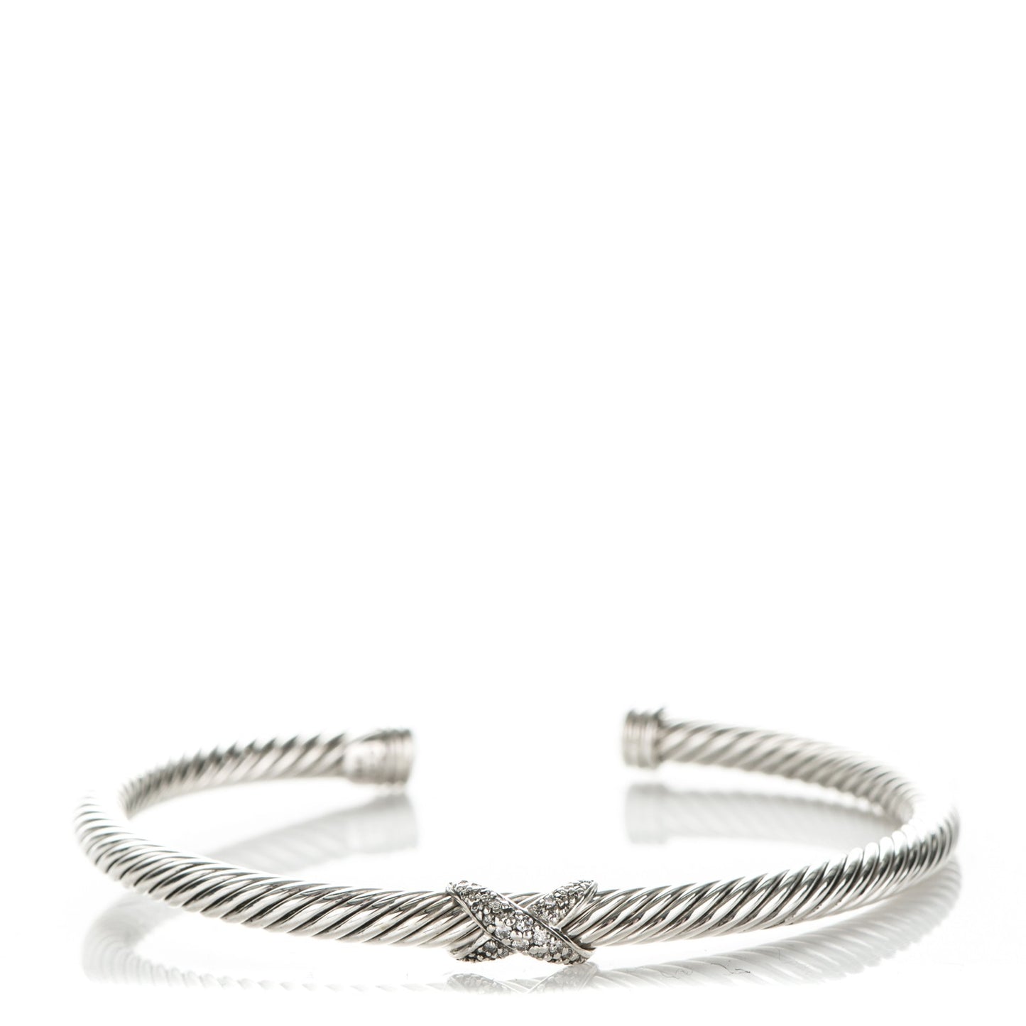 Sterling Silver Diamond 4mm X Cable Bracelet