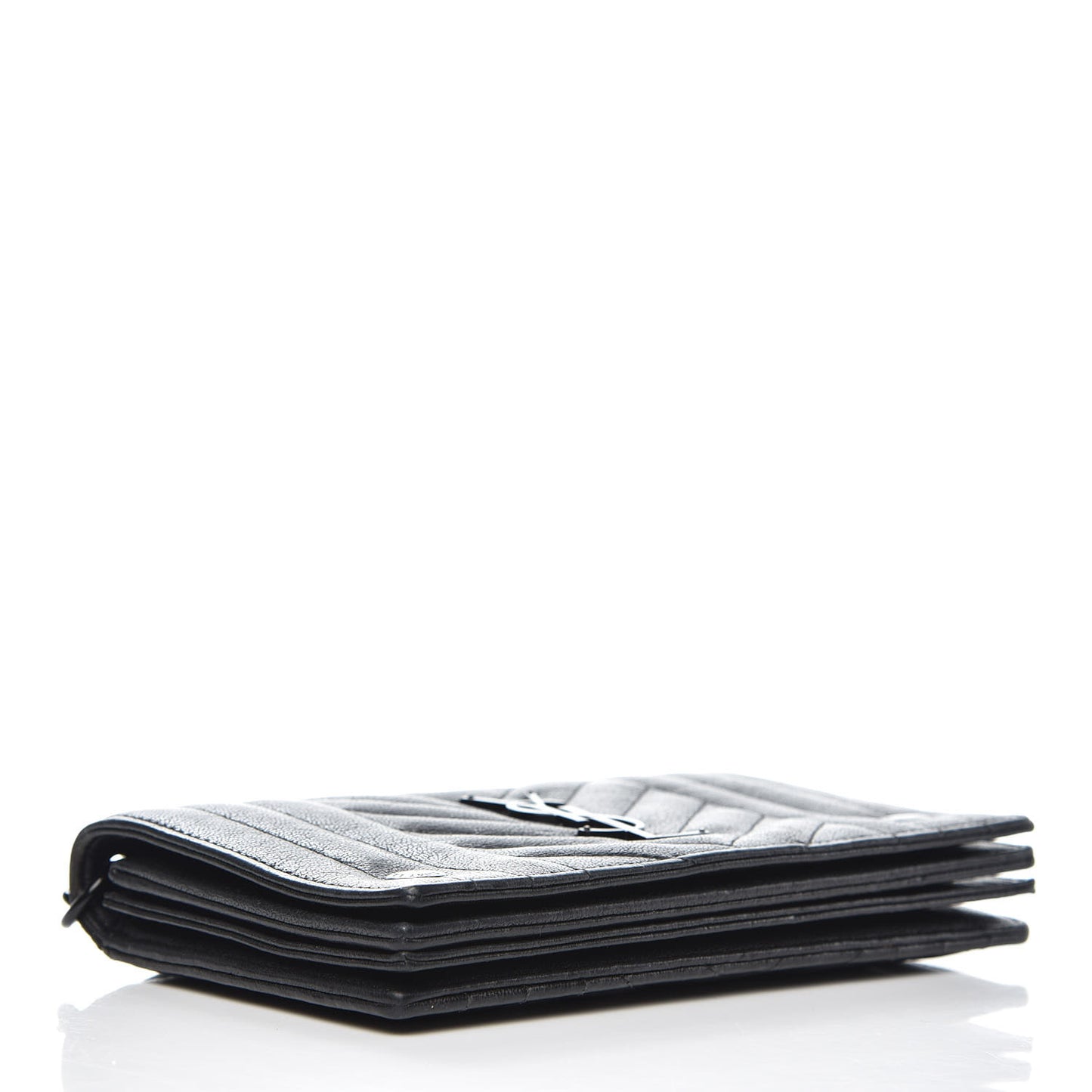Sheepskin Matelasse Monogram Rider Poncho Wallet on Chain Black
