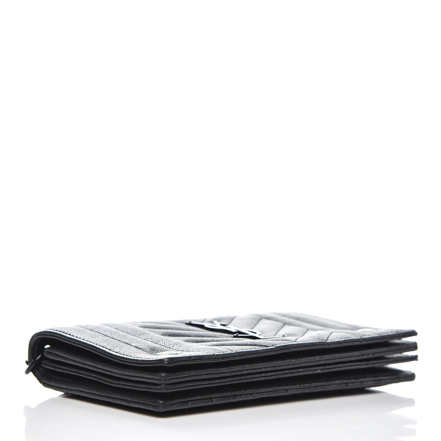 Saint Laurent Sheepskin Matelasse Monogram Rider Poncho Wallet on Chain Black 4 of 12
