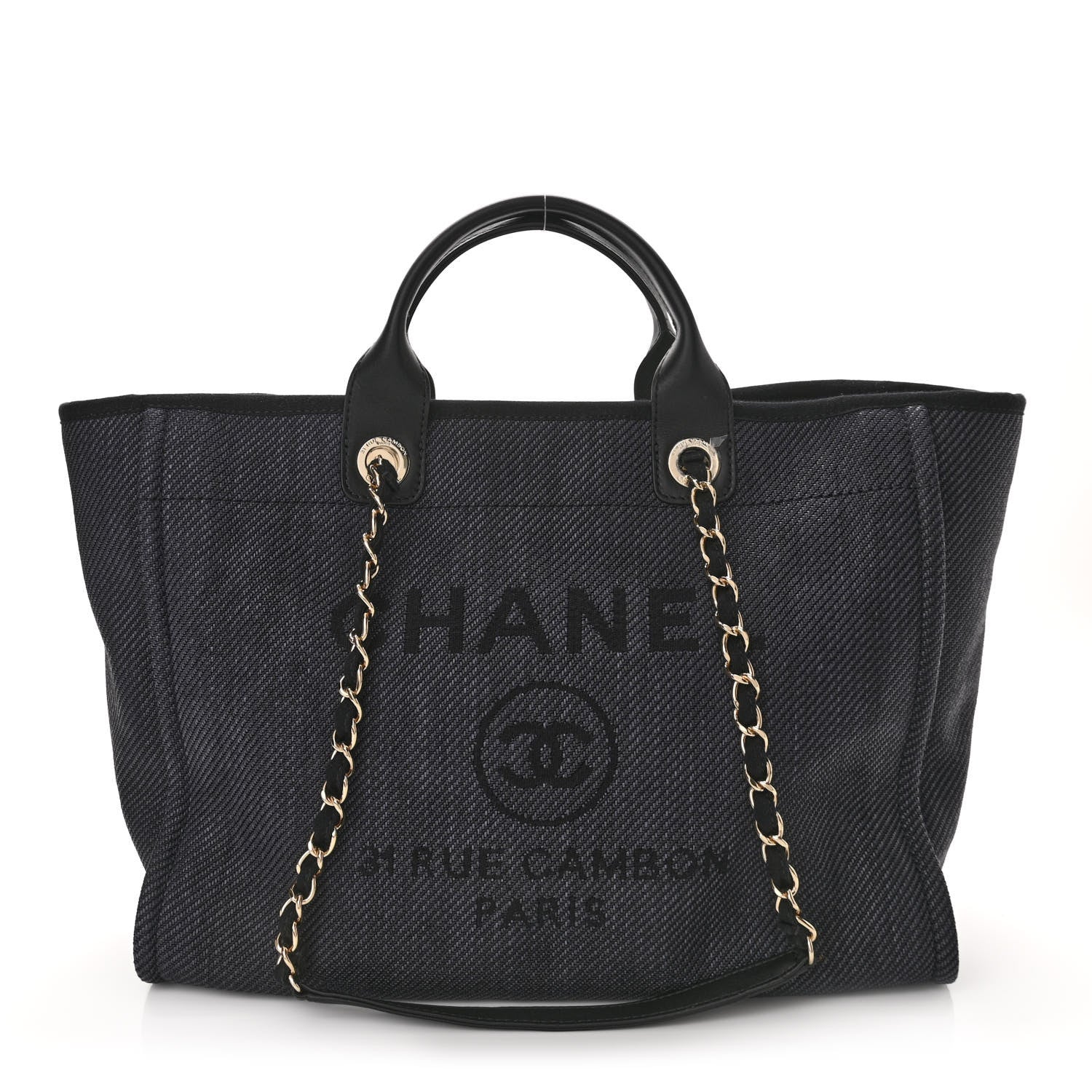 Chanel Canvas Medium Deauville Tote Black 1 of 11