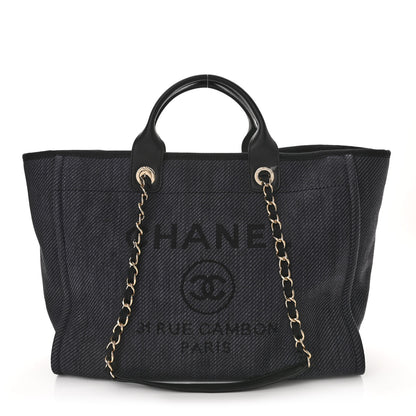 Chanel Canvas Medium Deauville Tote Black 1 of 11