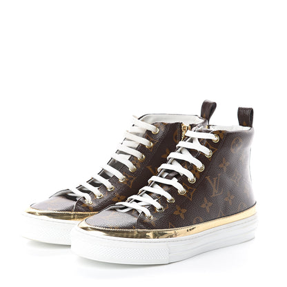 Louis Vuitton Patent Monogram Stellar Sneaker Boots 38 Gold 3 of 7