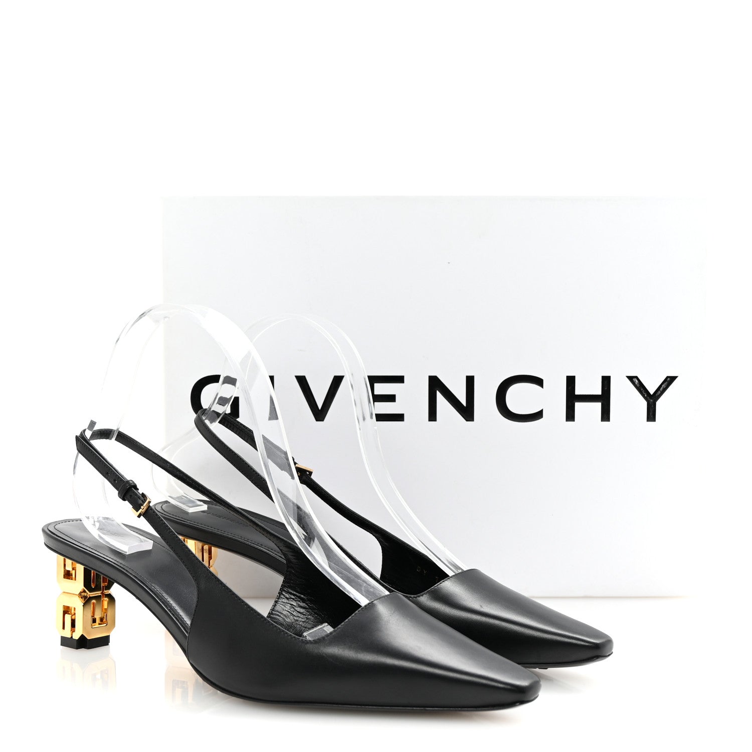 Givenchy Calfskin G Cube 50mm Slingback Pumps 39 Black 10 of 10