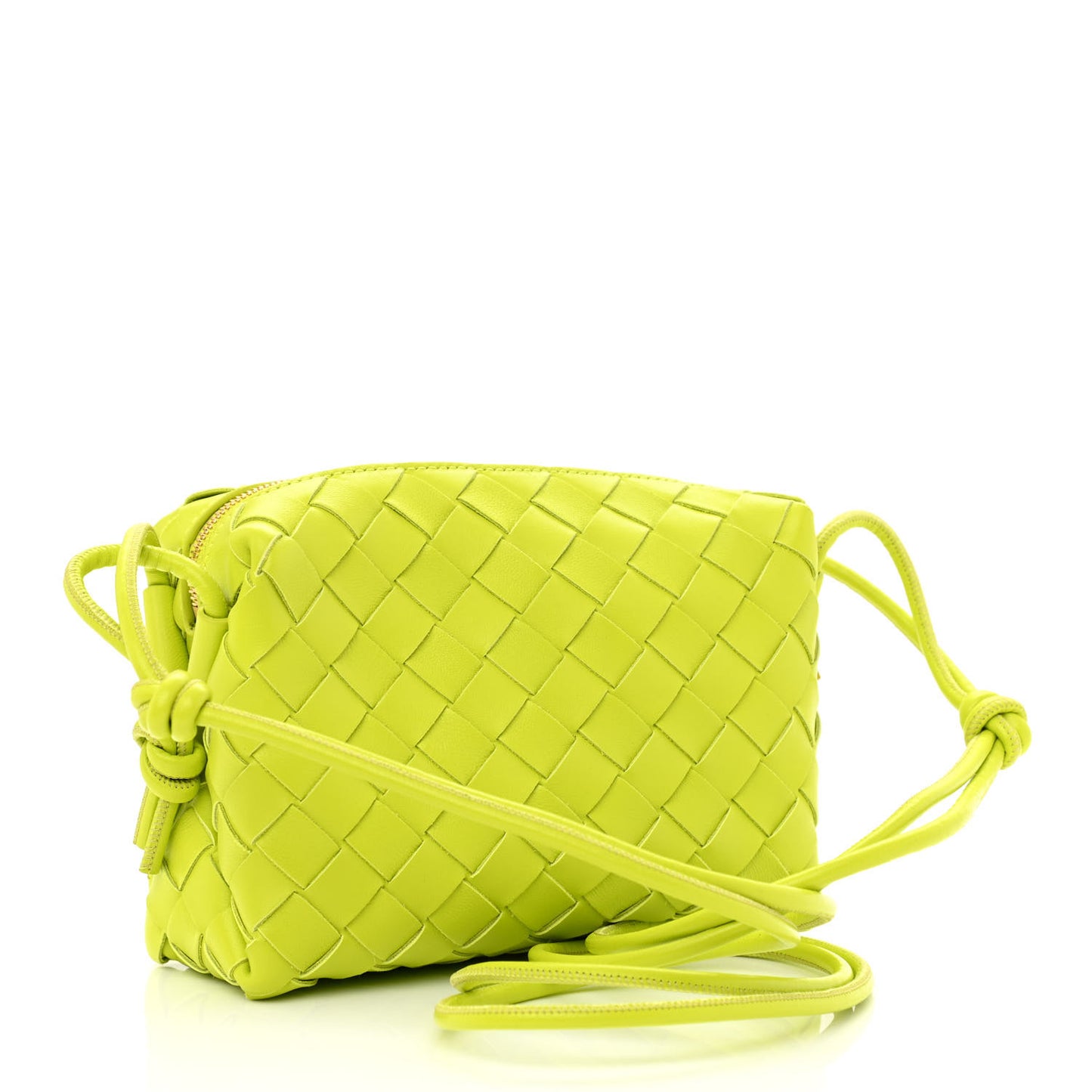 Nappa Intrecciato Mini Loop Camera Bag Acid Kiwi