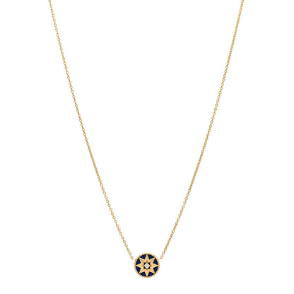 Christian Dior 18K Yellow Gold Diamond Lapis Lazuli Rose Des Vents Necklace 1 of 3