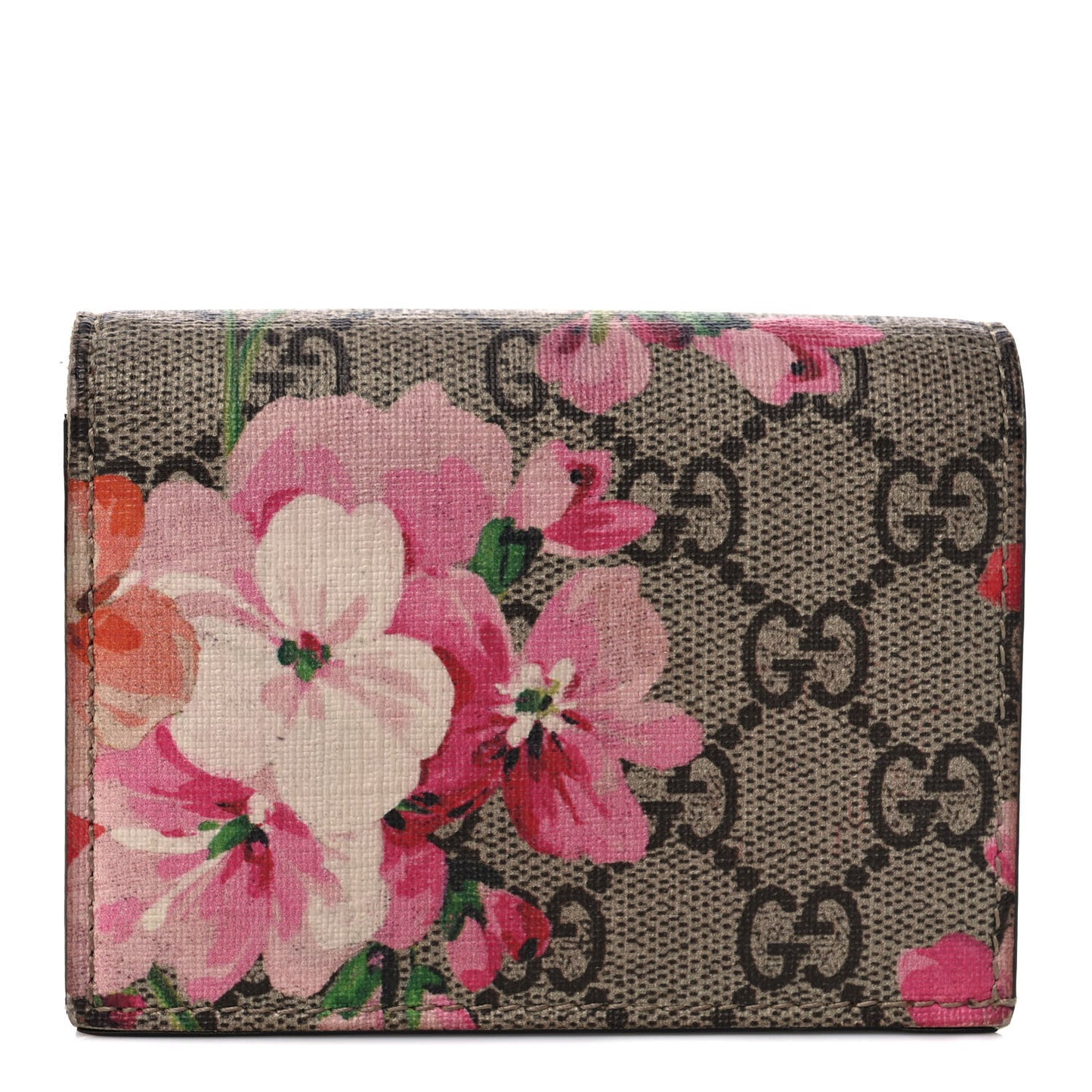 GG Supreme Monogram Blooms Card Case Beige Multicolor Dry Rose