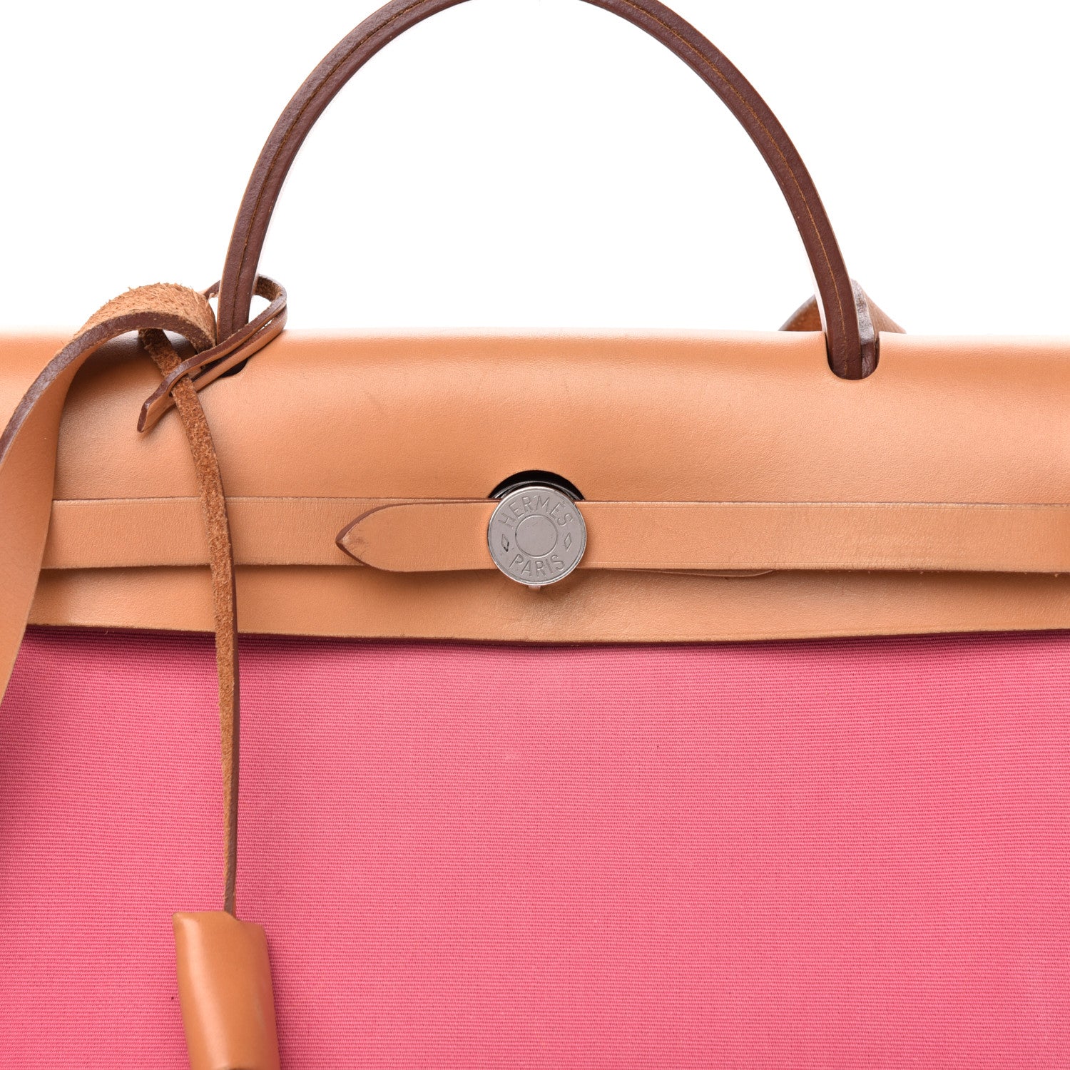 Hermes Vache Hunter Toile Herbag Zip 31 PM Rose Lipstick 16 of 16