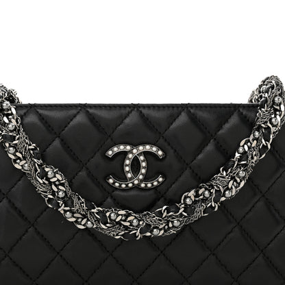 Chanel Lambskin Quilted Westminster Pearl Shoulder Bag Black 8 of 12