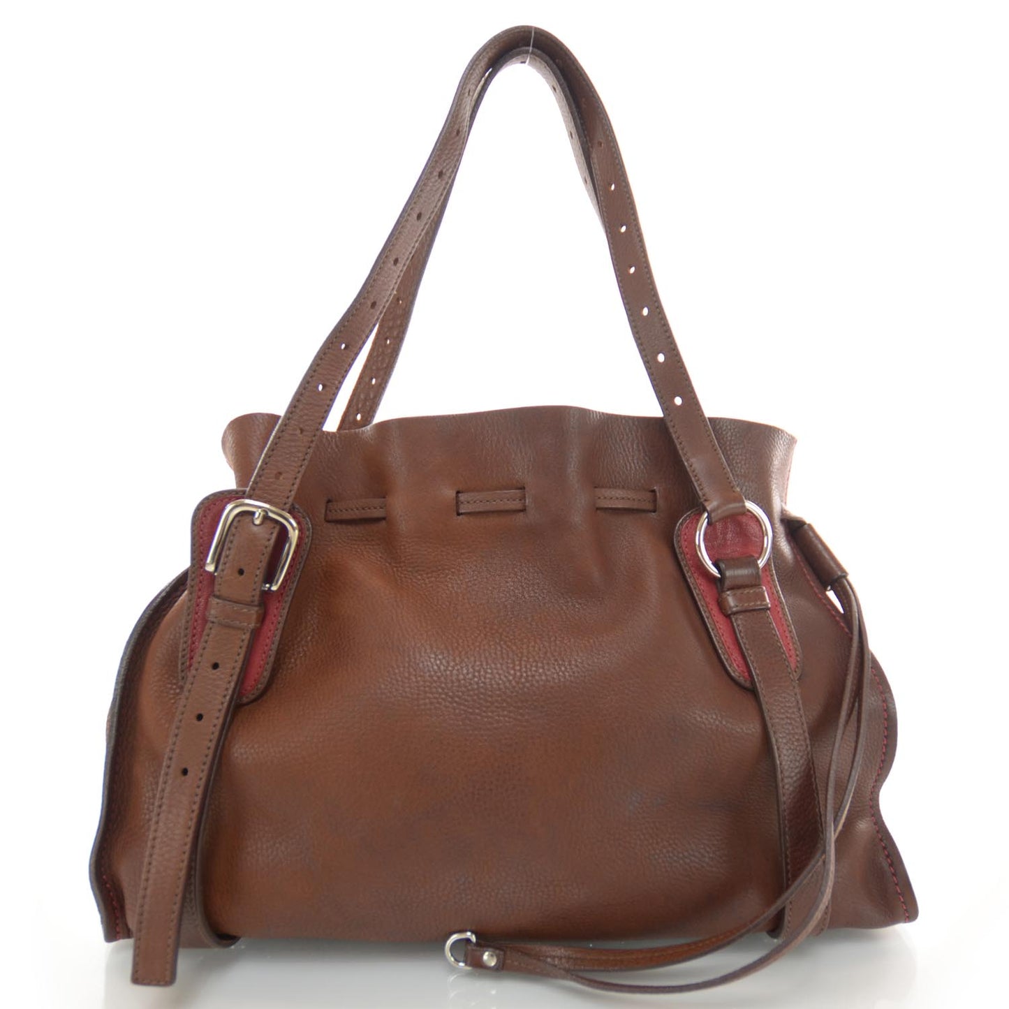 Vitello Peggy Shopping Tote Cocco Rosso
