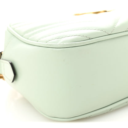 Gucci Calfskin Matelasse Small GG Marmont Chain Shoulder Bag Salvy Green 9 of 12