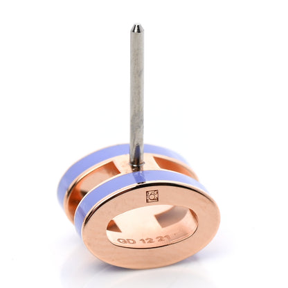 Hermes Rose Gold Lacquered Mini Pop H Earrings Lilac 4 of 5