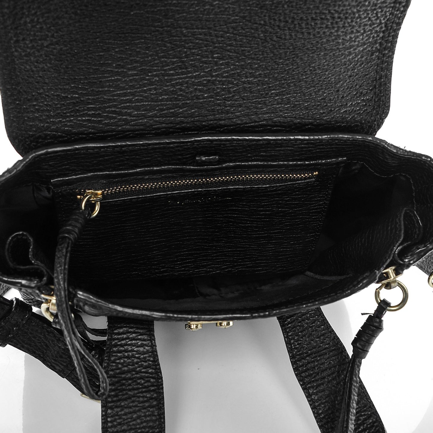 3.1 Textured Calfskin Mini Pashli Satchel Black