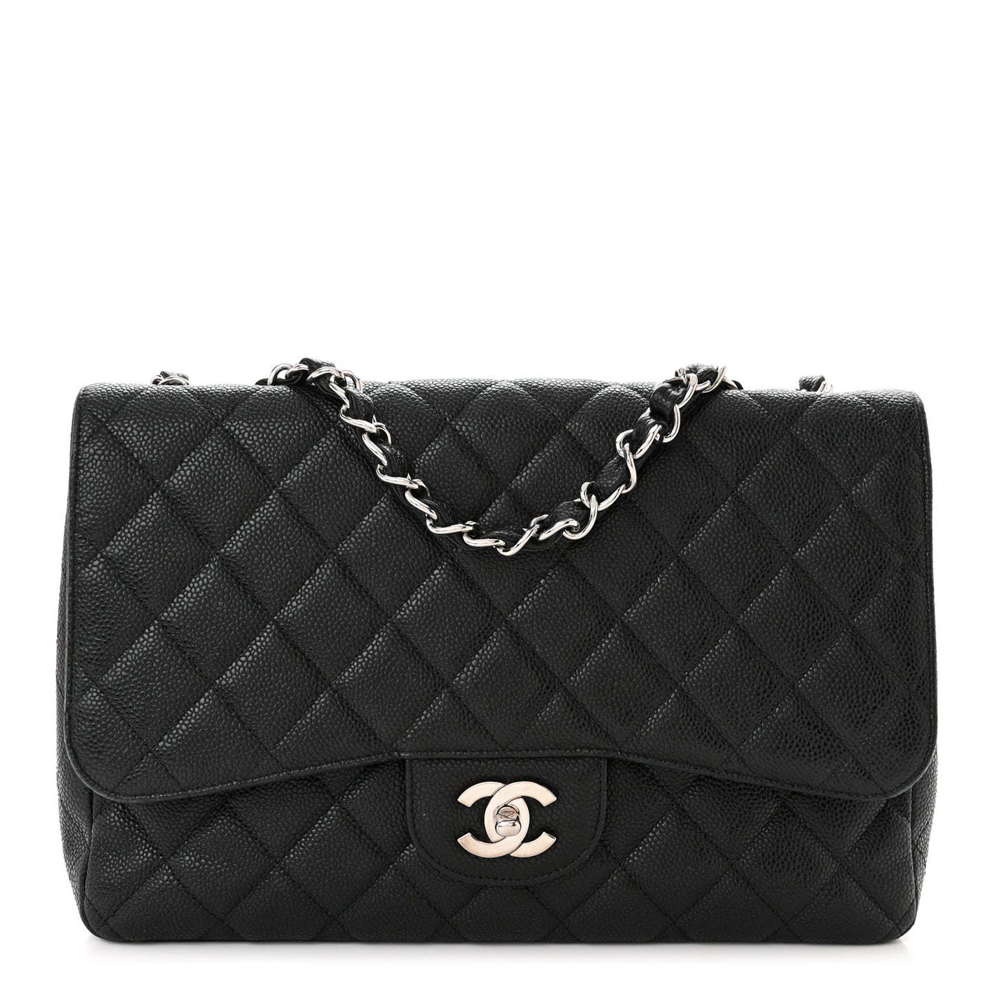 Caviar Quilted Jumbo Single Flap Black