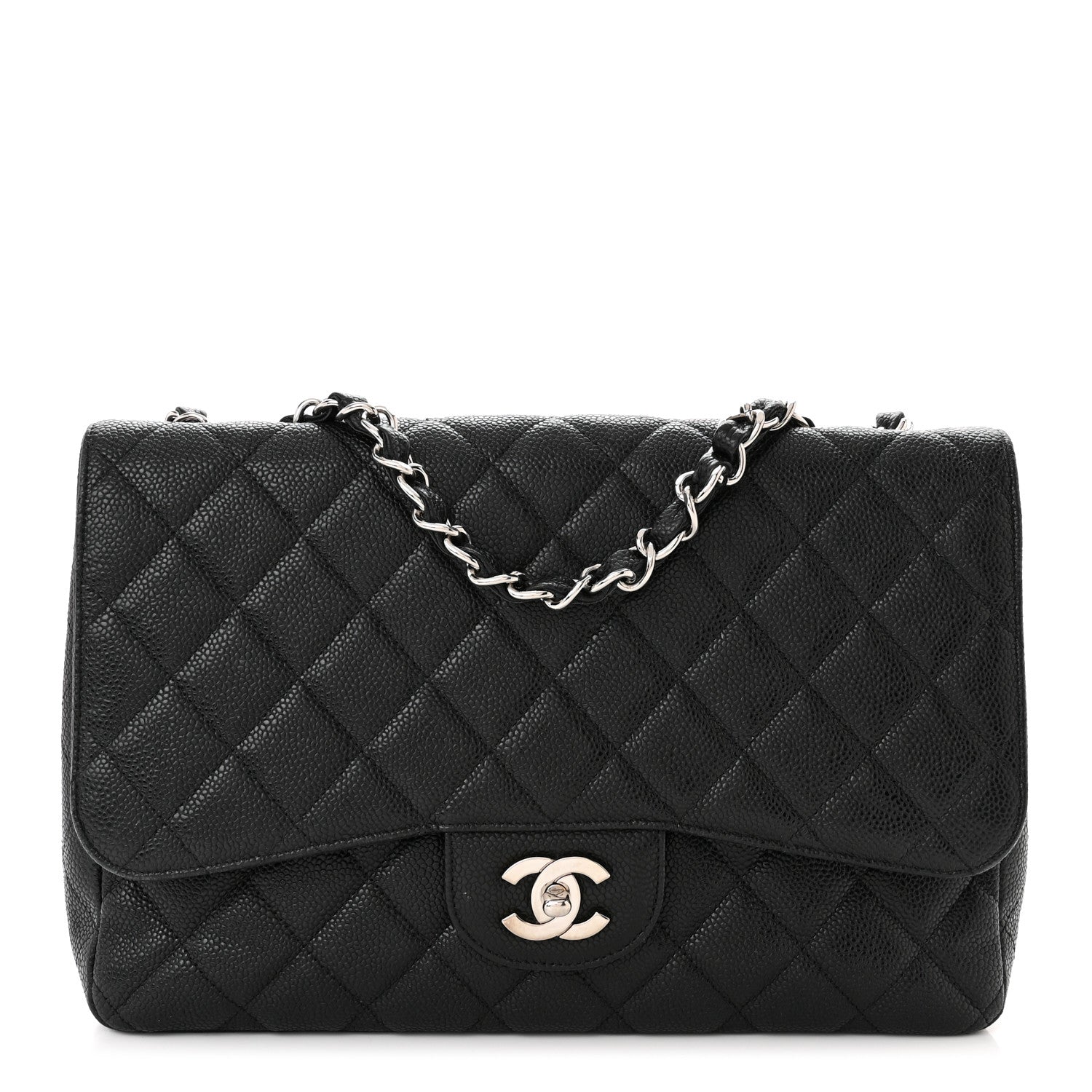 Chanel Caviar Quilted Jumbo Single Flap Black 1 of 10