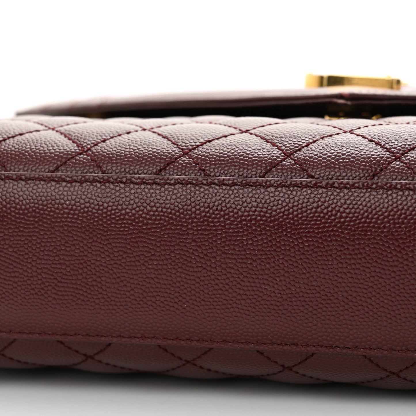 Grain De Poudre Mixed Matelasse Large Triquilt Monogram Satchel Rouge Legion
