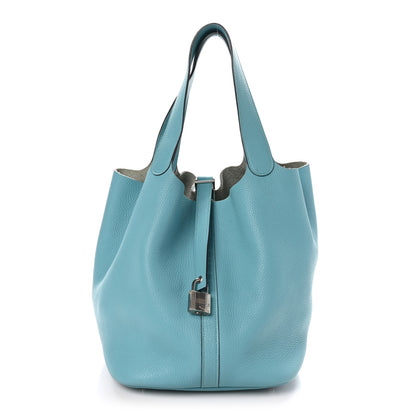 Hermes Taurillon Clemence Picotin 26 GM Bleu Atoll 1 of 12