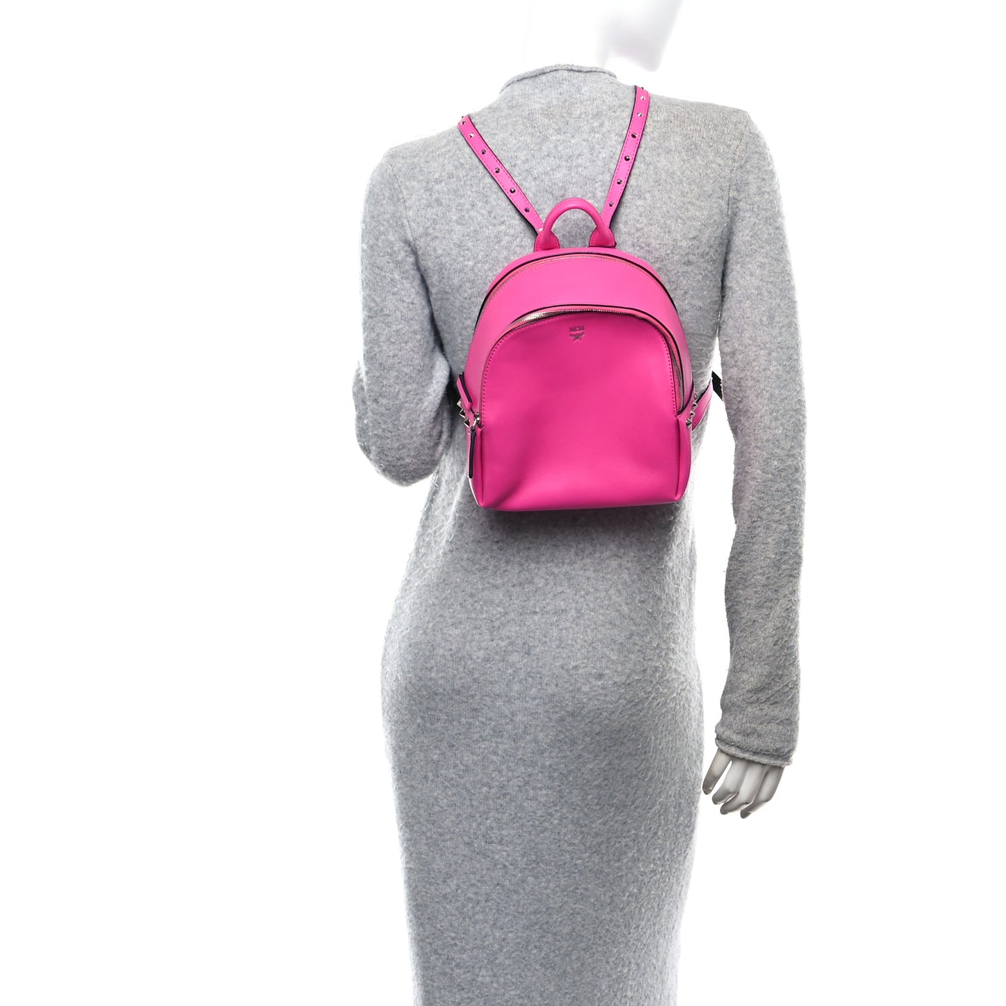 Calfskin Mini Duchess Polke Studs Backpack Electric Pink